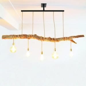 echte houten hanglamp